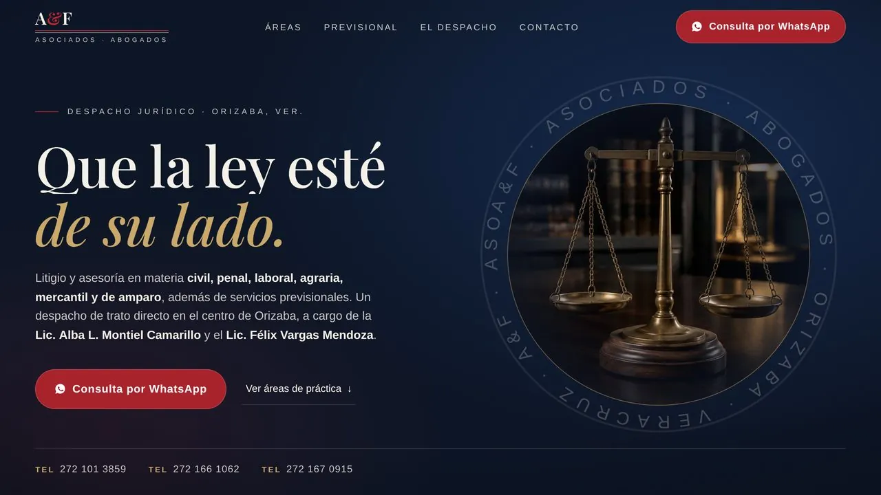 Sitio web de A&F Abogados